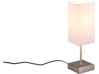 REALITY Stolová lampa OLE matný nikel/biela 1 x E27 max. 25 W, 10 x 35 x 10 cm