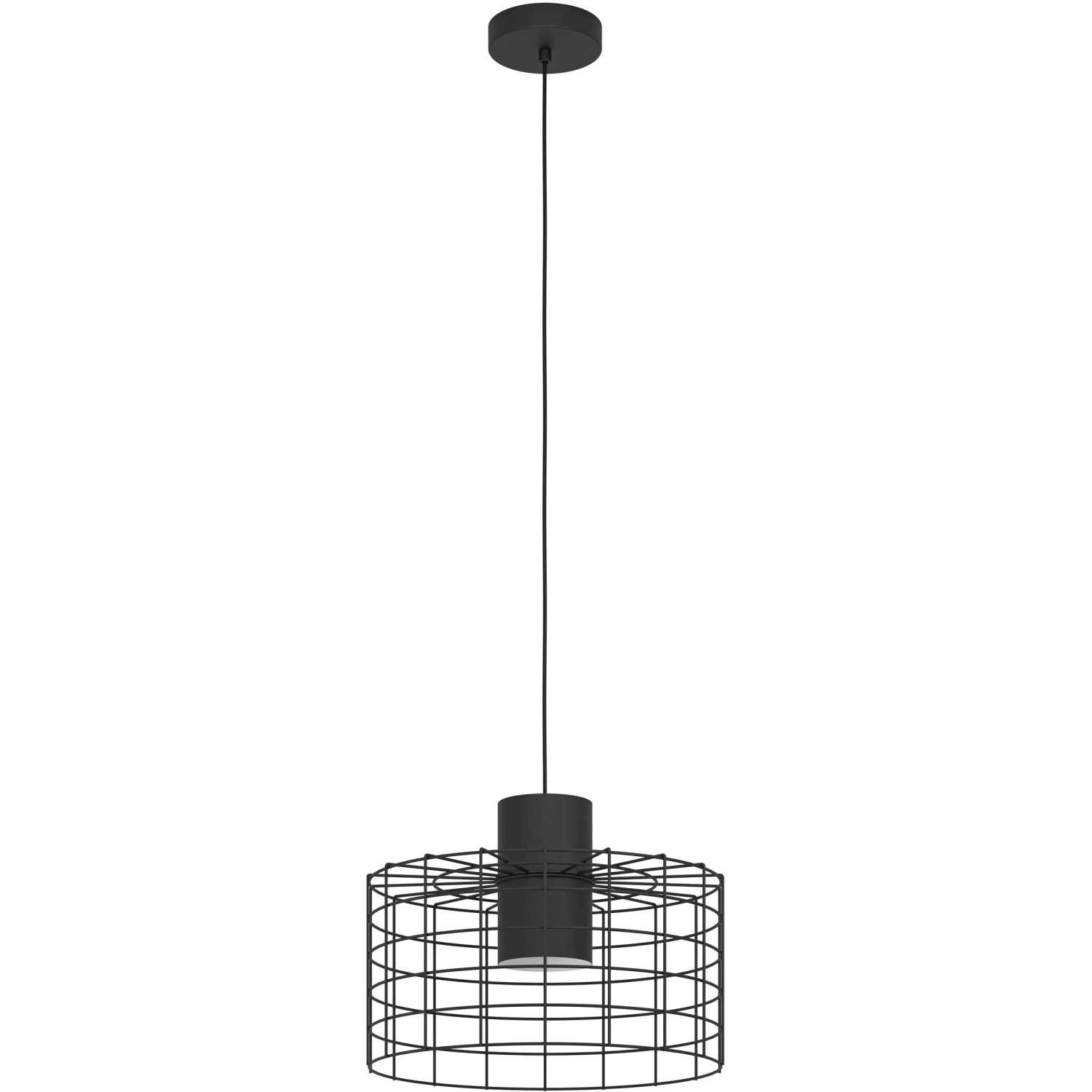 E-shop Eglo Závesné svietidlo Milligan 1-ramenné čierno-biele, pr. 38 cm