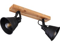 GLOBO Bodové svietidlo s 2 svetlami Günther hnedo-čierne