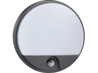 EURAKLES LED stropné svietidlo DARJA SENZOR 10W 800lm IP54 antracit pr. 21x4,9cm