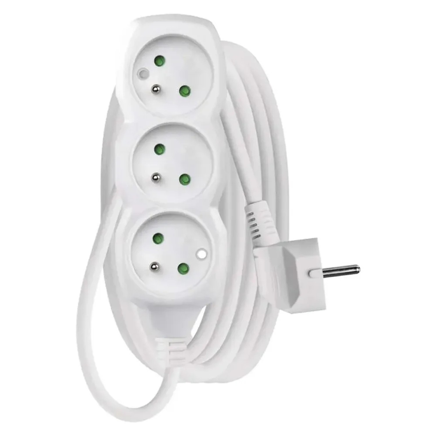 E-shop EMOS Predlžovací kábel biely, 3 zásuvky, max. 10 A/2300 W, 3 m