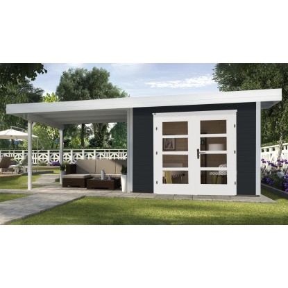 Weka Dizajnový záhradný domček 126 B veľ. 1, antracitový, 590 x 241 cm