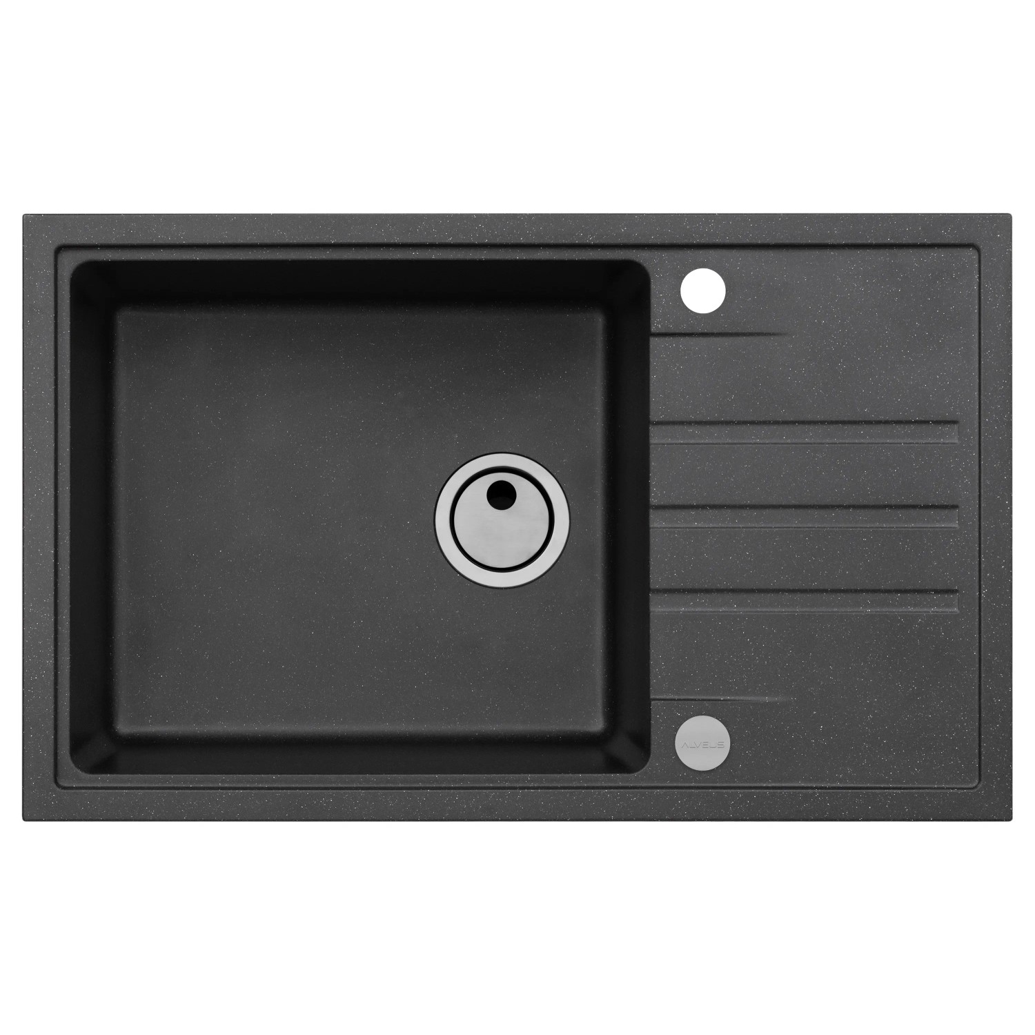 E-shop Alveus Granitový drez Intermezzo 130, čierna, 78 x 48 cm