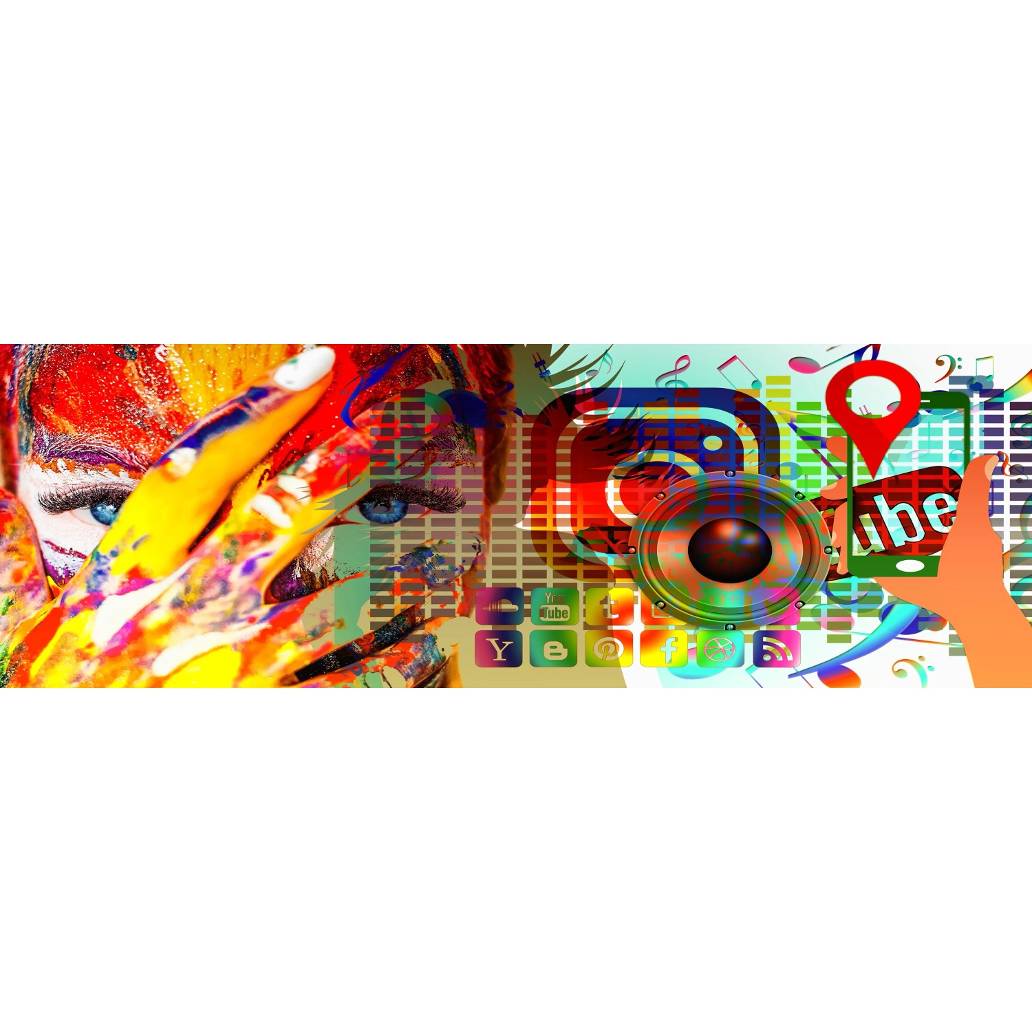 E-shop Bondecor Obraz, tlačené plátno Abstrakt 50 x 150 cm