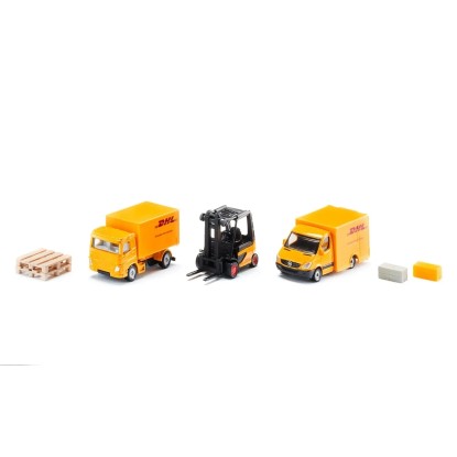 SIKU Kovový model Set logistických vozidiel DHL, 4 ks