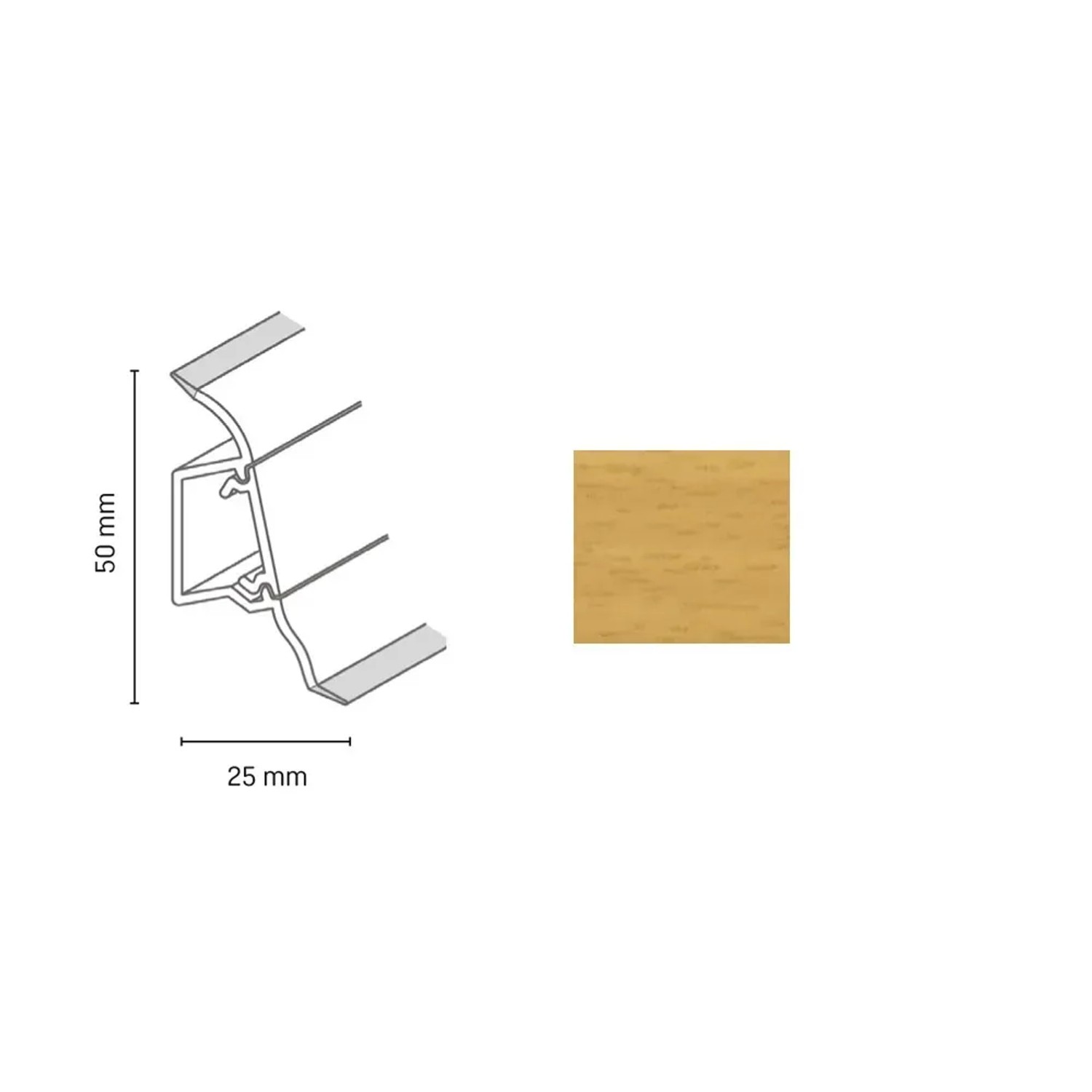 E-shop Döllken Profiles Lišta SLK 50 2097 buk corona 50 x 25 x 2500 mm
