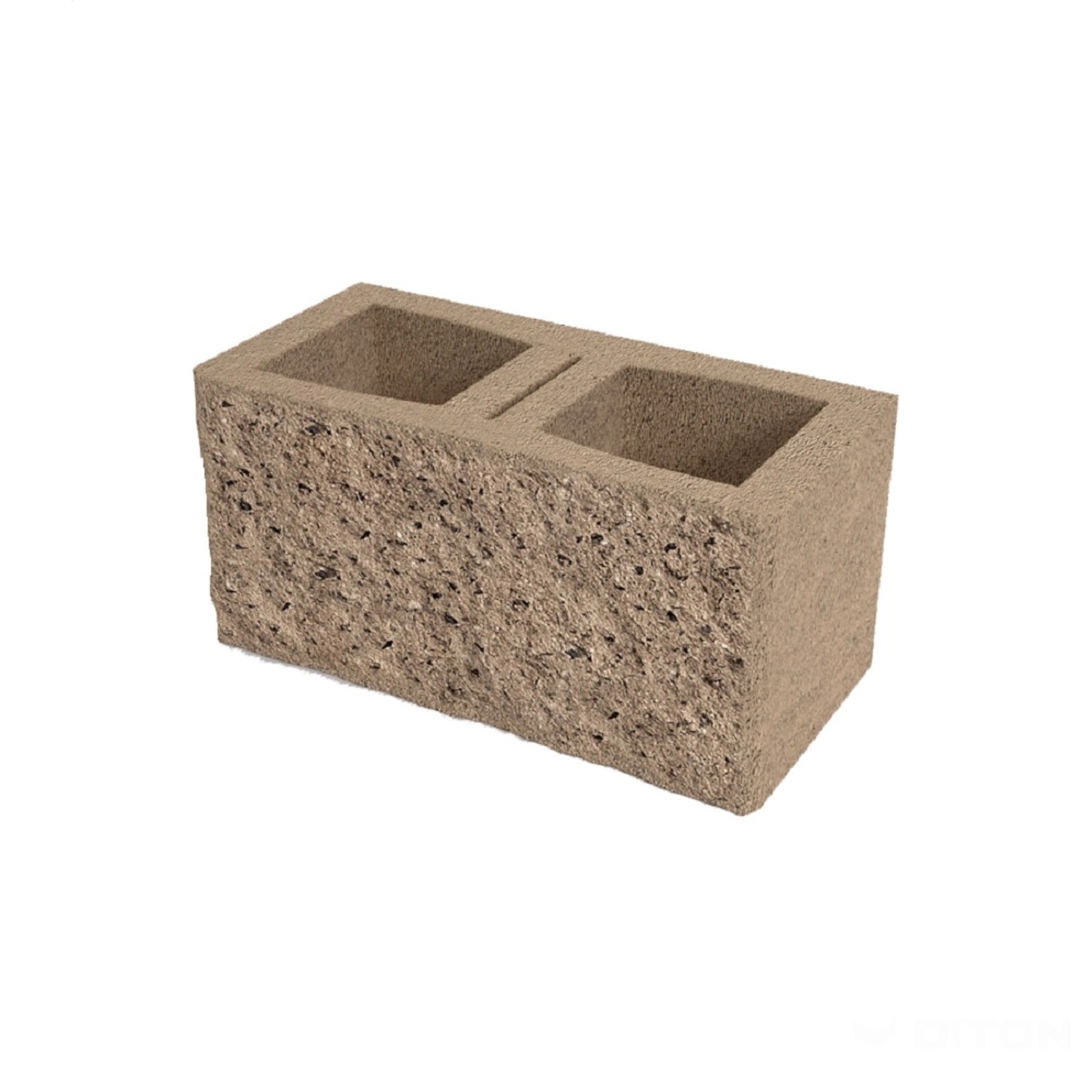 E-shop DITON Plotová tvárnica s fazetou B obojstranná piesková 38,5 x 19 x 19 cm