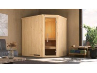 Weka Modulárna rohová sauna Varberg sklenené dvere 144 x 194 x 199