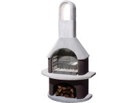 Buschbeck Záhradný grilovací krb Milano, biela/hnedá, 110 x 65 x 203 cm