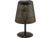 Solárna stolná LED lampa s motívom kvety, IP44, tmavo sivá, pr. 12 x 20,5 cm