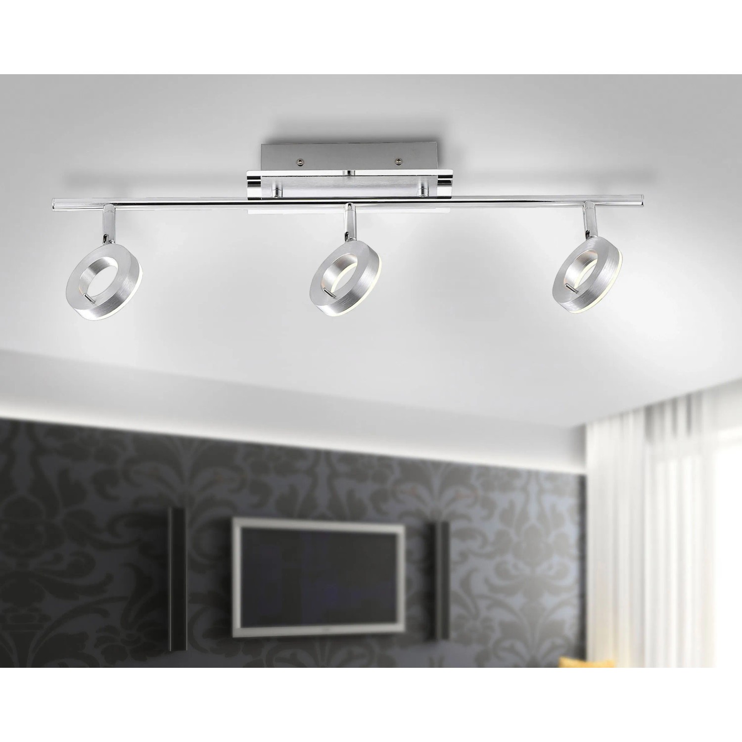 E-shop Paul Neuhaus Stropné LED sviet. Sileda 3bod., 3x18 W, IP44, hliník, 18 x 67 cm