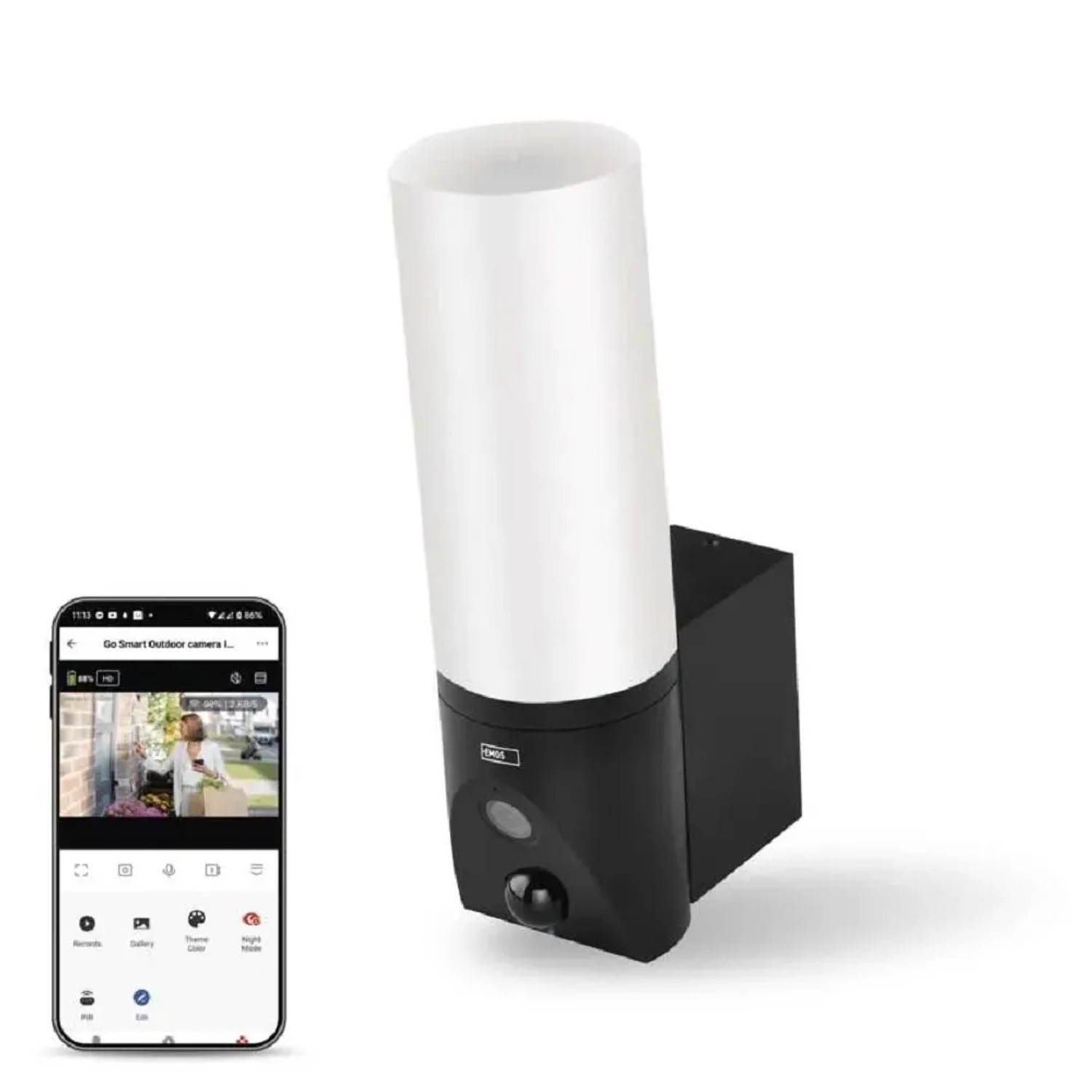 E-shop EMOS GoSmart Vonkajšia otočná kamera IP-310 TORCH s Wi-Fi a svetlom, čierna