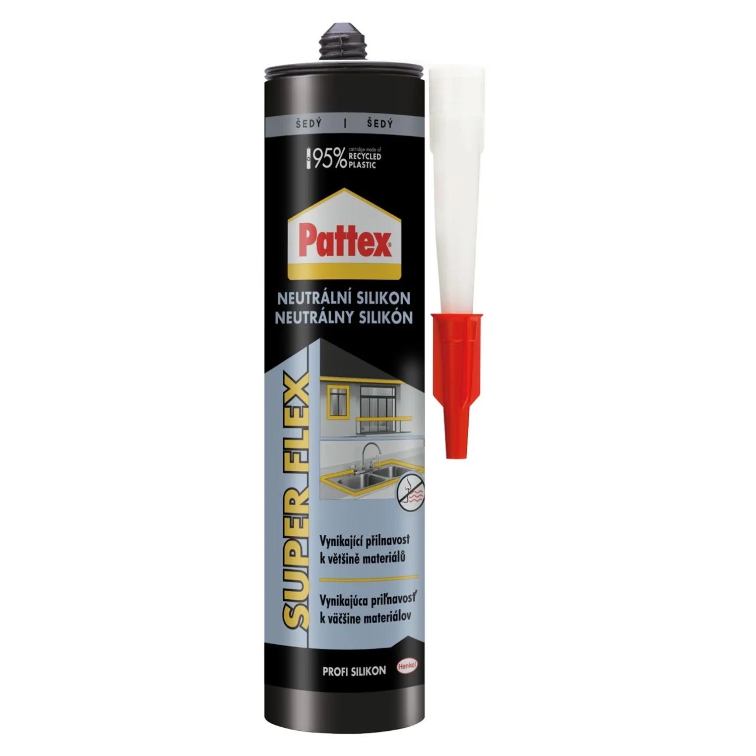 E-shop Pattex Neutrálny tmel sivý 280 ml