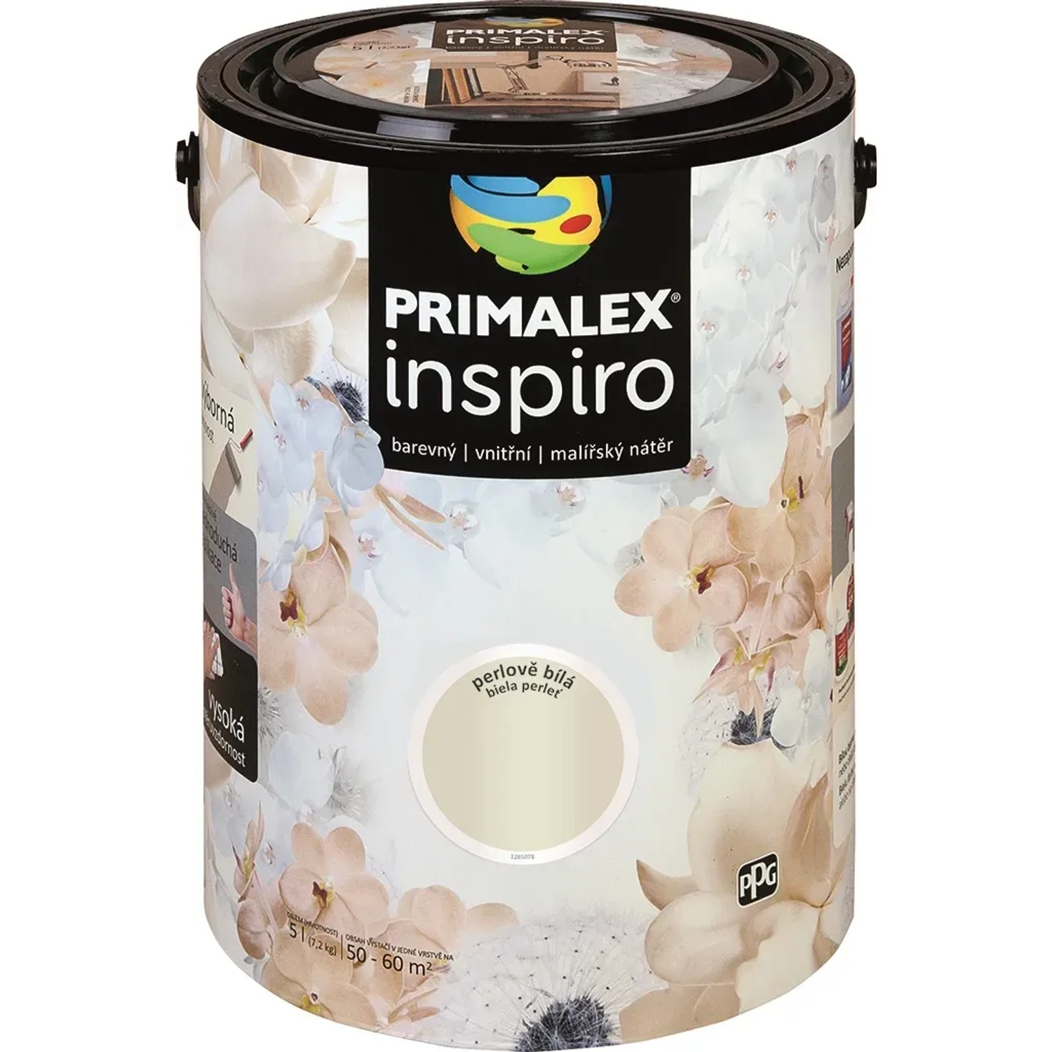 E-shop PRIMALEX Farebný vnútorný maliarsky náter Inspiro perlovo biela 5 l