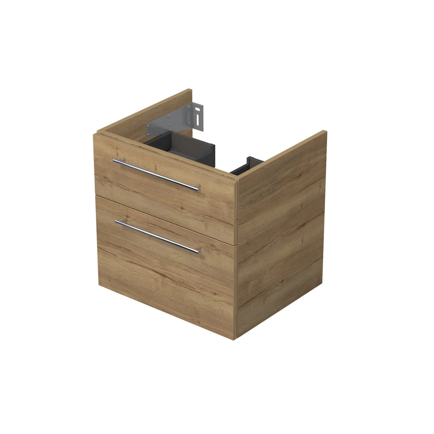 E-shop INTEDOOR Kúpeľ.skriňa pod dosku BEE, úchyt chróm, 2 zás., š. 60 cm, dub Halifax
