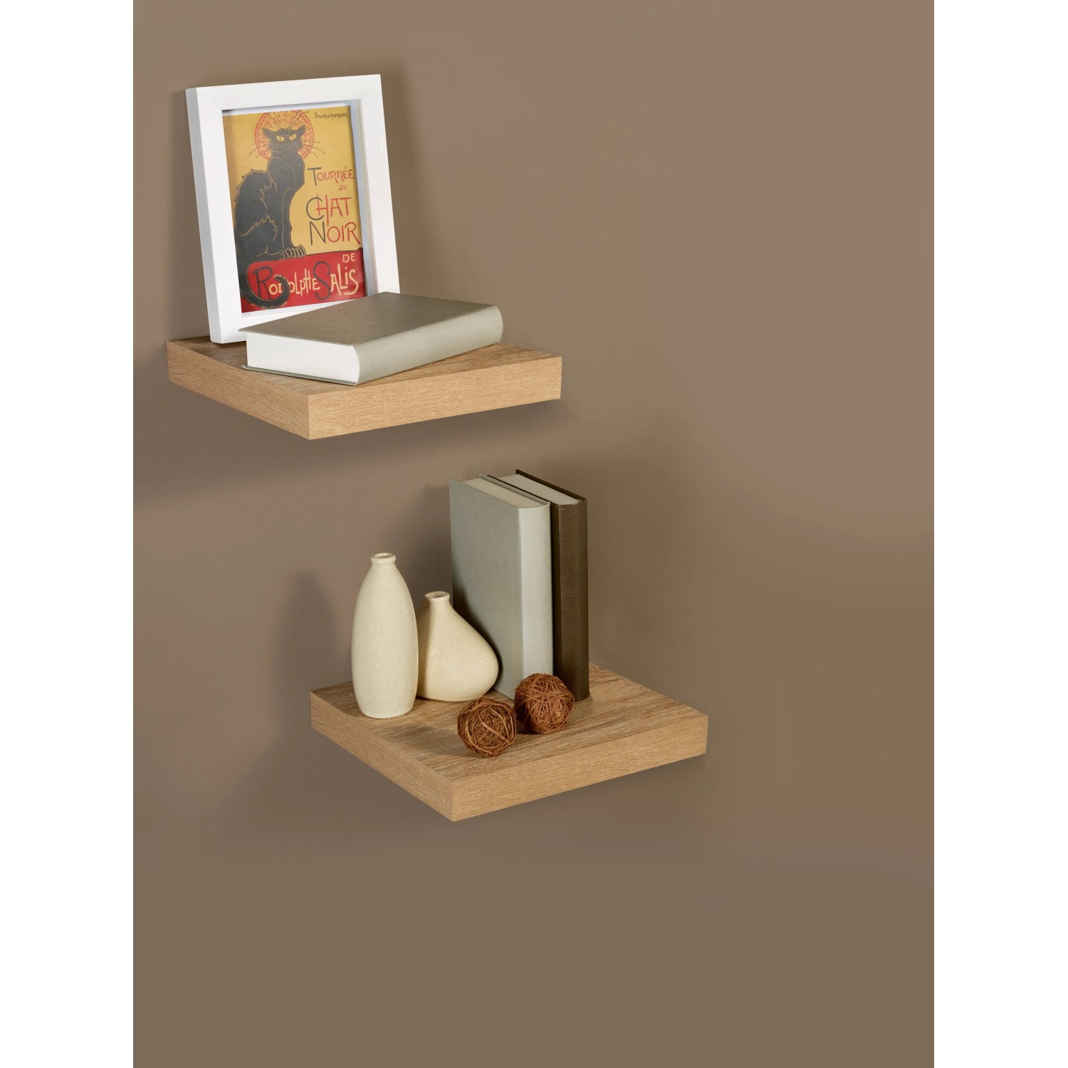 E-shop OBI Nástenný regál Valbonne 23,5 cm x 23,5 cm x 3,8 cm dub svetlý