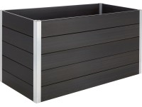 Vyvýšený záhon z WPC tmavo sivý 75 x 150 x 70 cm