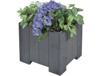 Gaspo Drevený kvetináč Wels, sivá vintage, 45 x 45 x 35 cm