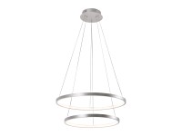 Just Light Závesné LED svietidlo Circle, 41W, 5330lm, strieborná, pr. 50 cm