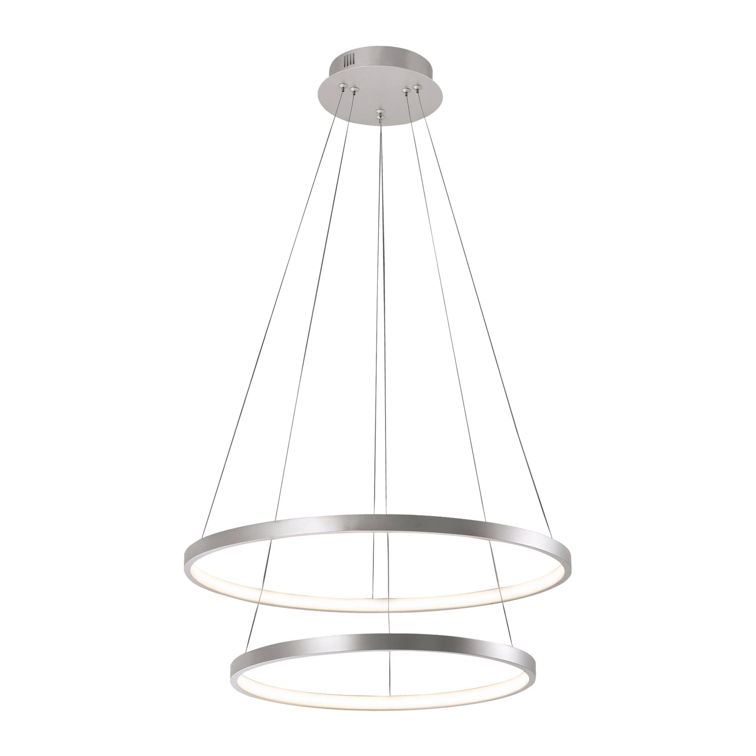 E-shop Just Light Závesné LED svietidlo Circle, 41W, 5330lm, strieborná, pr. 50 cm