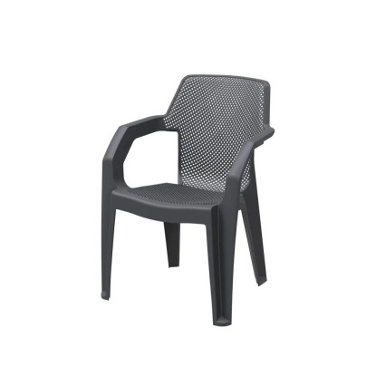 MEGA PLAST Záhradné kreslo MAREA antracitové 61,5 x 62 x 86 cm