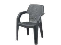 MEGA PLAST Záhradné kreslo MAREA antracitové 61,5 x 62 x 86 cm
