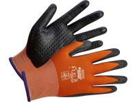 LUX-TOOLS Pracovné rukavice čierno-oranžové veľ. 7