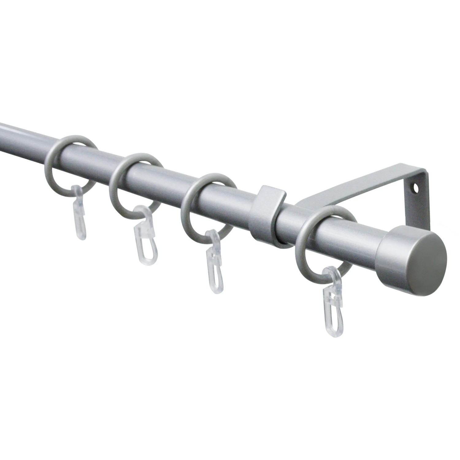 E-shop Gardinia Súprava na záclonovú tyč na pr. 16/13 mm strieborná 134 x 5,5 cm