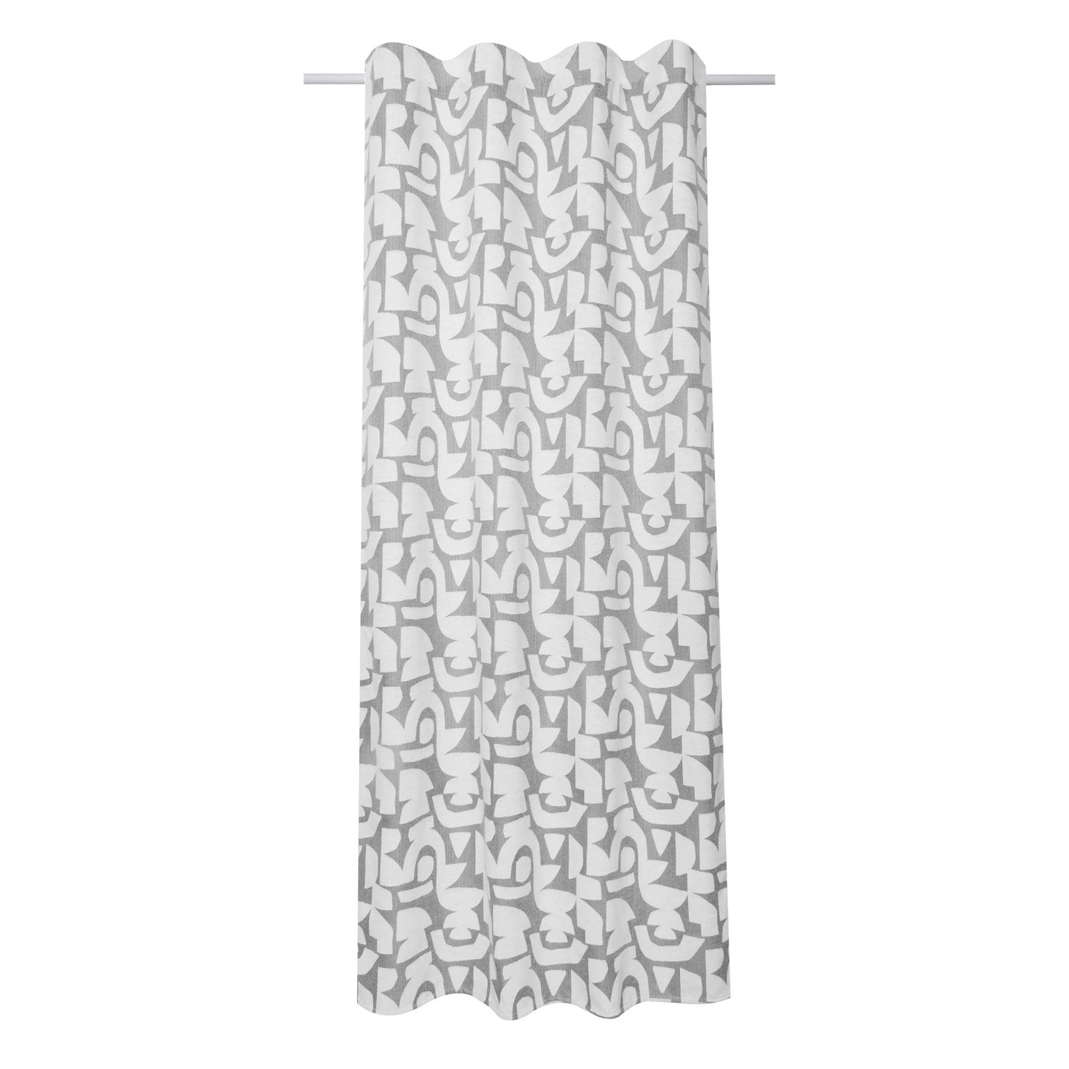 E-shop Sehlbach Záves so skrytými pútkami, grafický, strieborne sivý, 245 x 135 cm