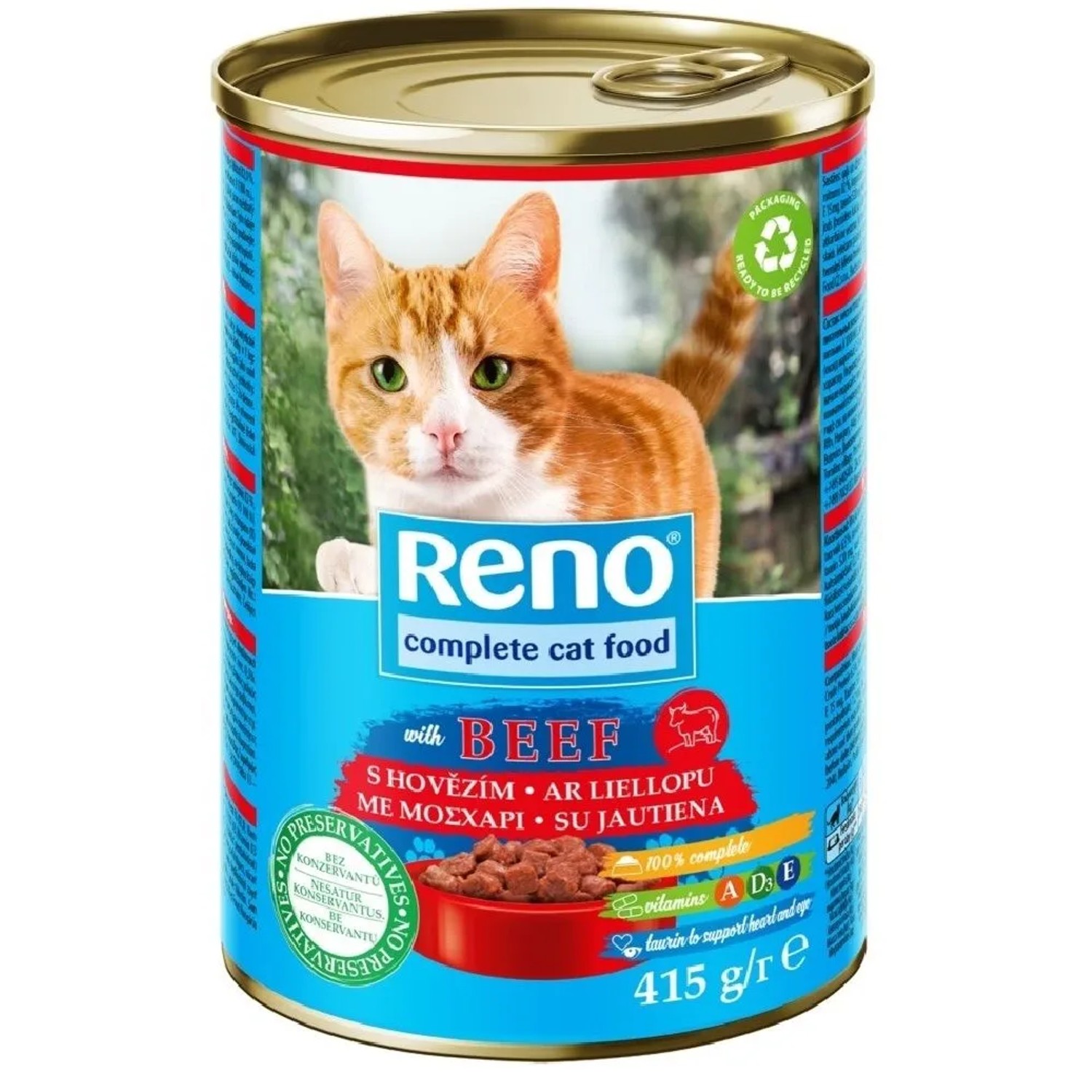 E-shop Reno Konzerva pre mačky hovädzie kúsky v omáčke, 415 g