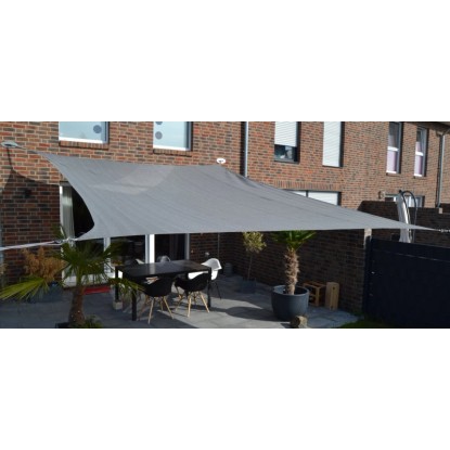 Floracord HDPE slnečná plachta 4rohá striebornosivá 180 g/m2 250 x 300 cm