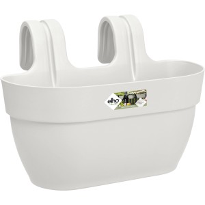 Elho kvetináč Vibia Campana M, 36 cm, hodvábne biely, pre zábradlia do 6 cm.