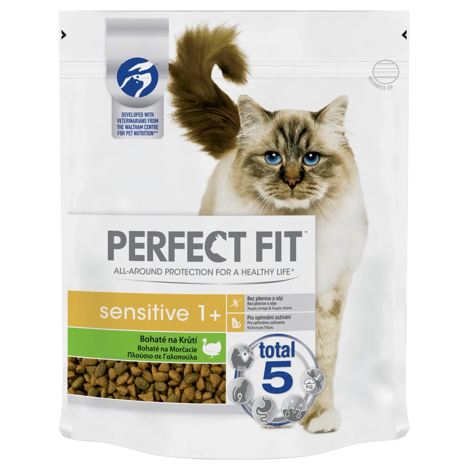 E-shop Perfect Fit Granule pre mačky Sensitive 1+ morčacie 750 g