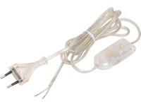 OBI Prívodný kábel so spínačom a euro zástrčkou transparentný, 2 m