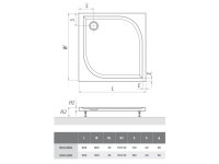 Roltechnik Štvorcová vanička z liateho mramoru VIENNA-S 800 mm