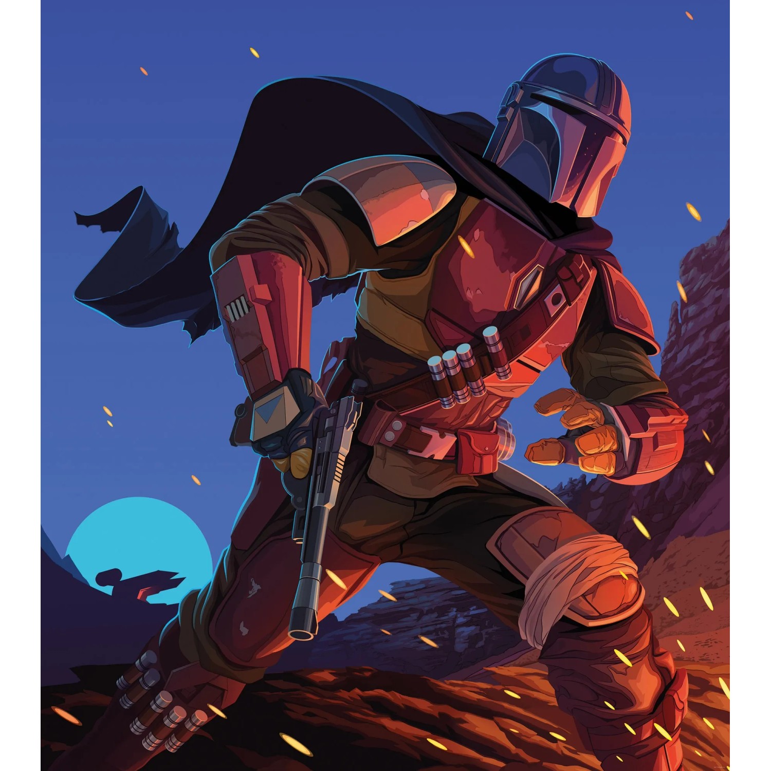 E-shop Komar Vliesová fototapeta Star Wars The Mandalorian Big Ambush 250 x 280 cm