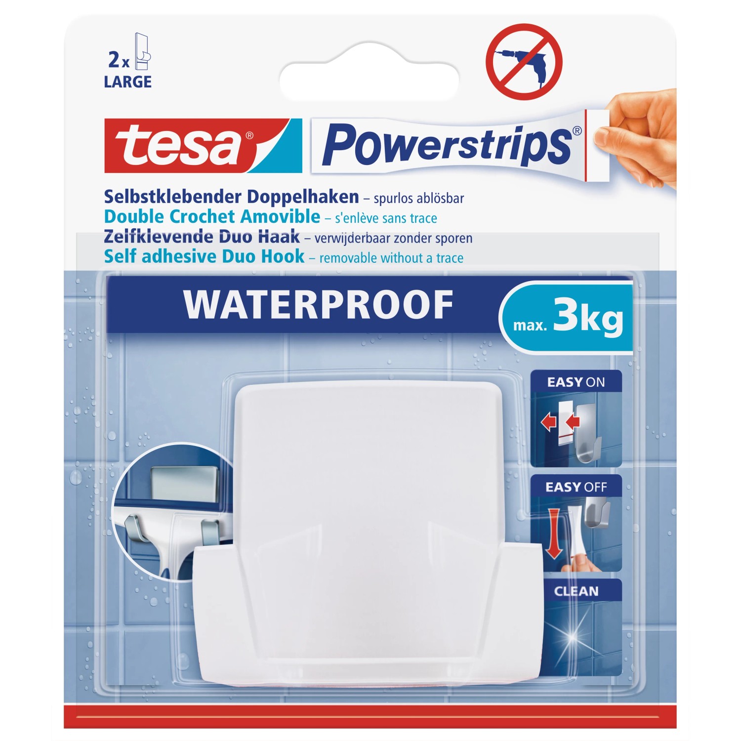E-shop tesa Samolepiaci dvojháčik Powerstrips biela, 6 x 3,22 x 6,67 cm