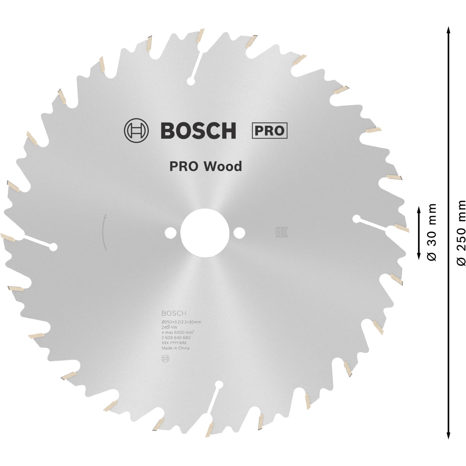 E-shop Bosch Pílový rezný kotúč PRO Wood, pr. 250 x 30 mm