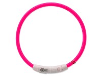 Dog Fantasy Goods LED nylonový obojok, veľ. S/M, ružový, 45 cm