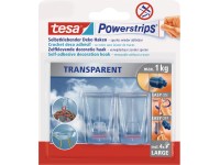 tesa Dekoračné lepiace háčiky Powerstrips Transparent veľké, 2 ks