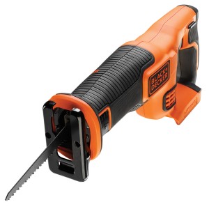 Akumulátorová chvostová píla Black+Decker BDCR18N 18V, oranžovo-čierna, s pílovým listom. Ideálna pre dom a záhradu.