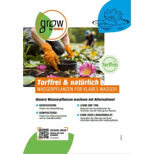 Infografika: Bezrašelinové a prírodné alternatívy pre vodné rastliny GROW by OBI pre čistú vodu.