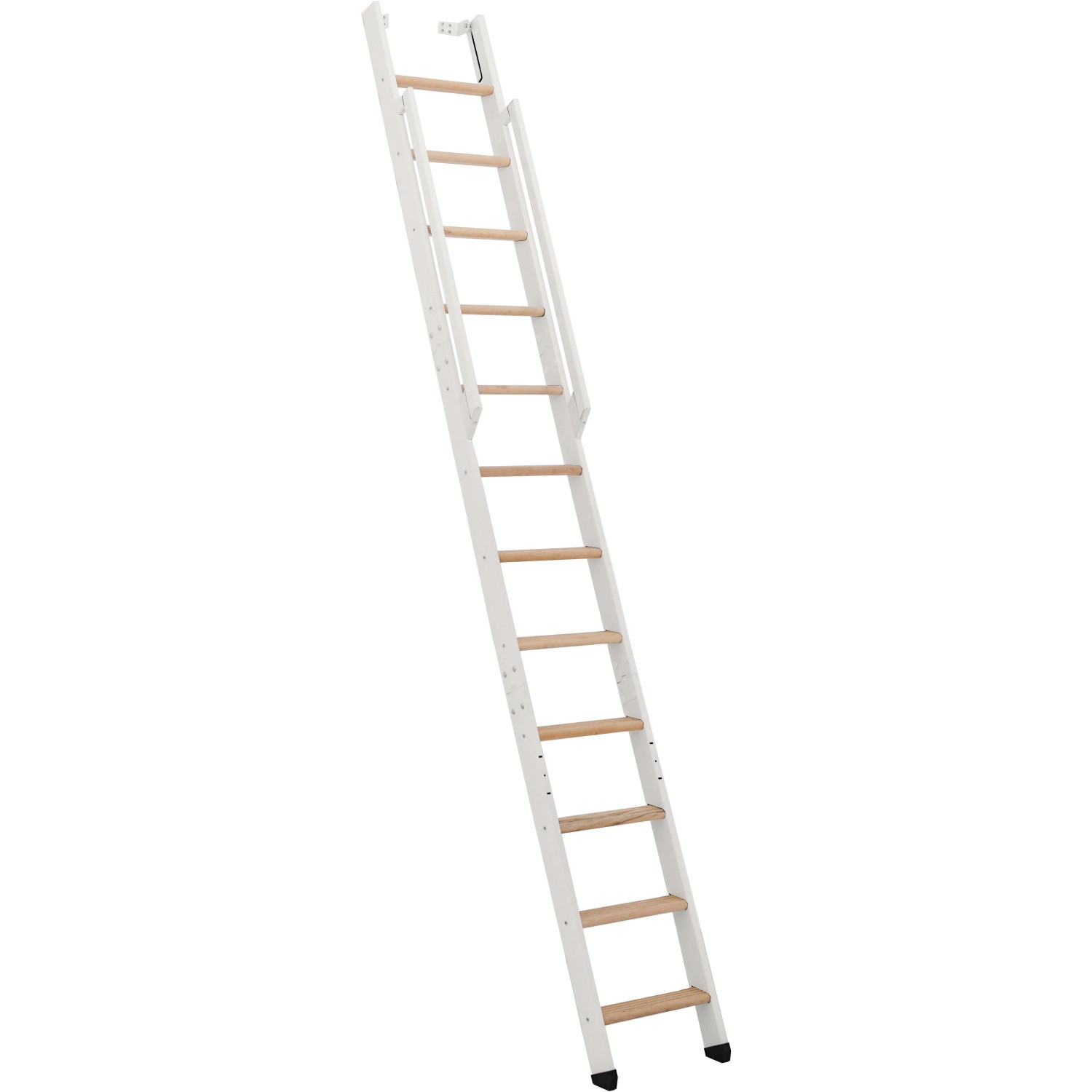 E-shop Minka STAIRS Priame rebríkové schodisko Strong buk/biela, 12 schodov, 290 cm