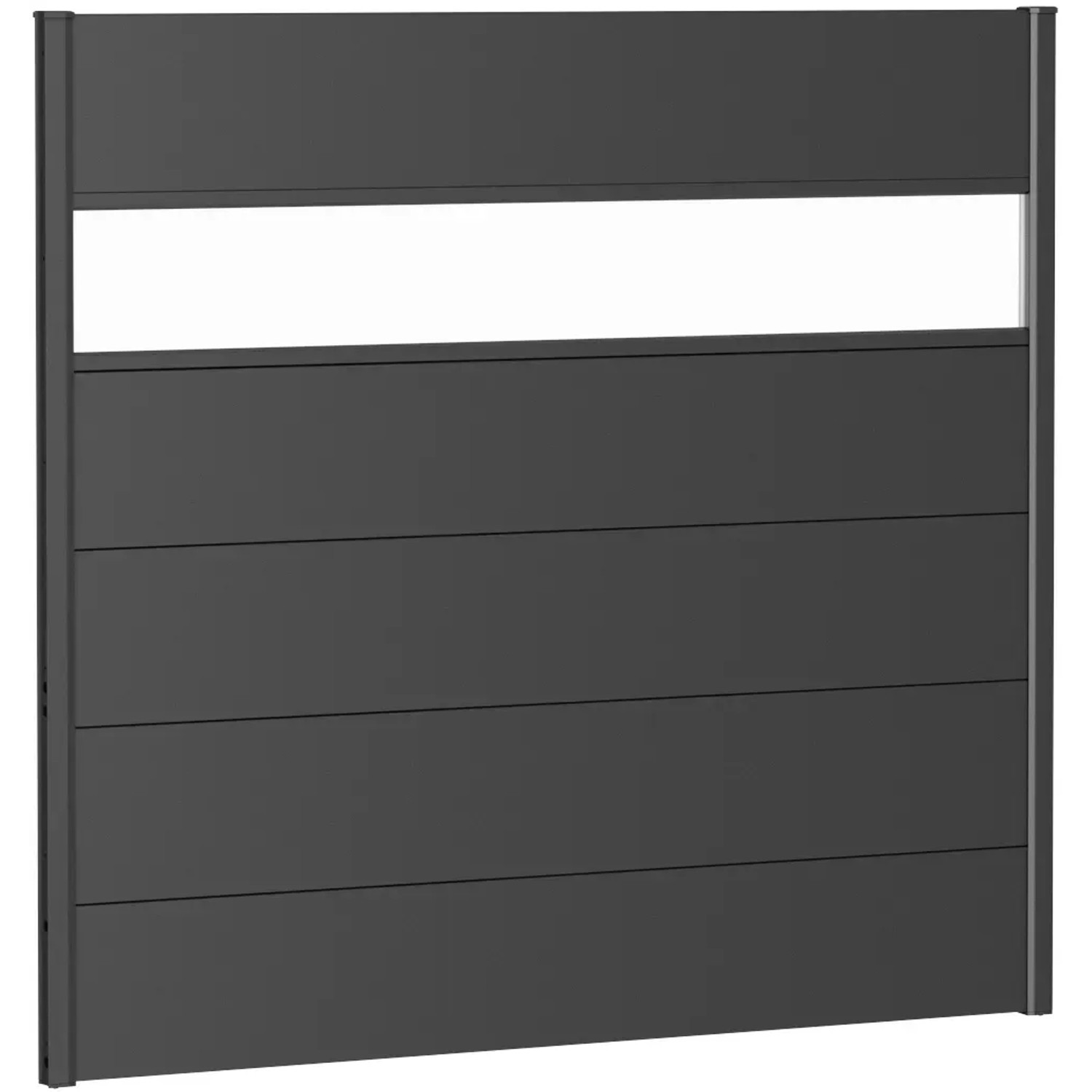 E-shop Biohort Plný plot s čiastočným presklením tmavo sivý, 150 x 135 cm