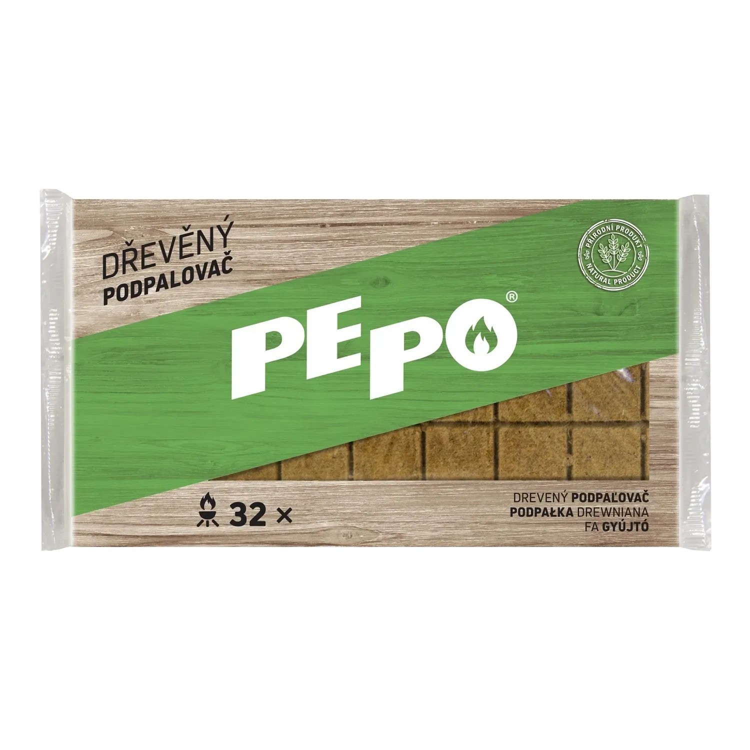 E-shop PE-PO Drevený podpaľovač, 32 podpaľov
