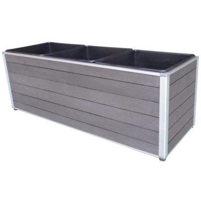 Hranatý kvetináč z WPC Monaco antracitová, 78 x 27 x 27,5 cm