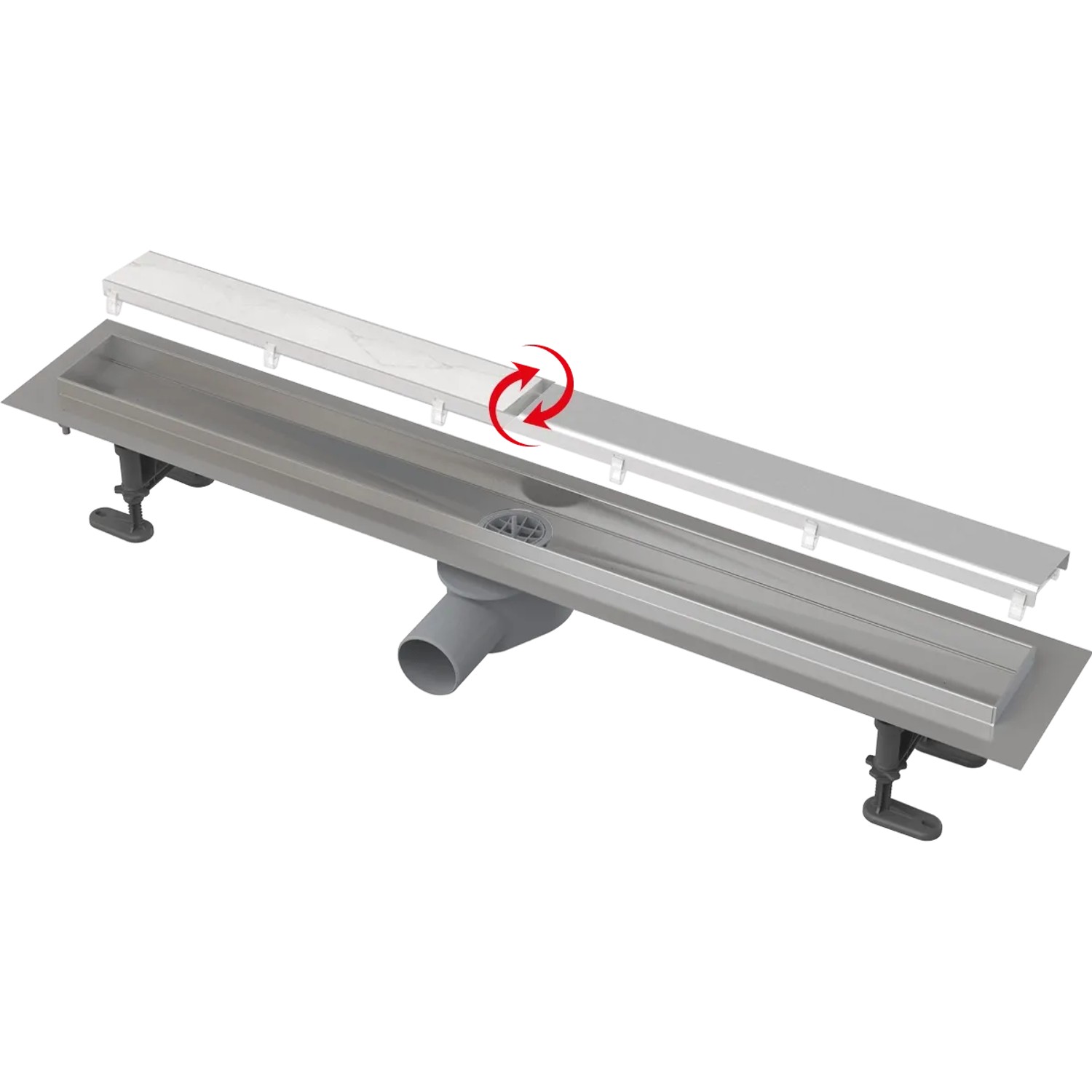 E-shop Alcadrain Podlahový žľab (Fit and Go) APZ13-DOUBLE9-650