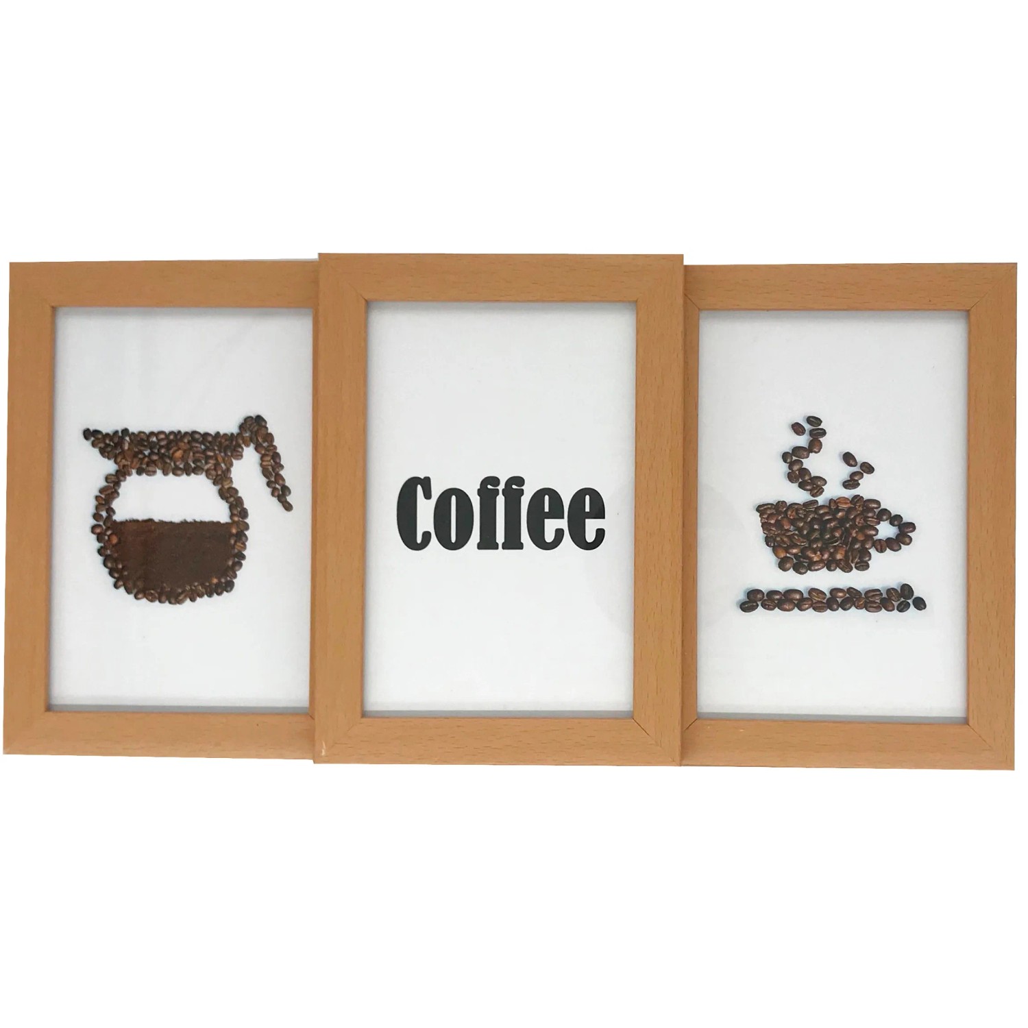 E-shop Bondecor Multirám pre 3 fotky, hnedý 32 x 17 cm