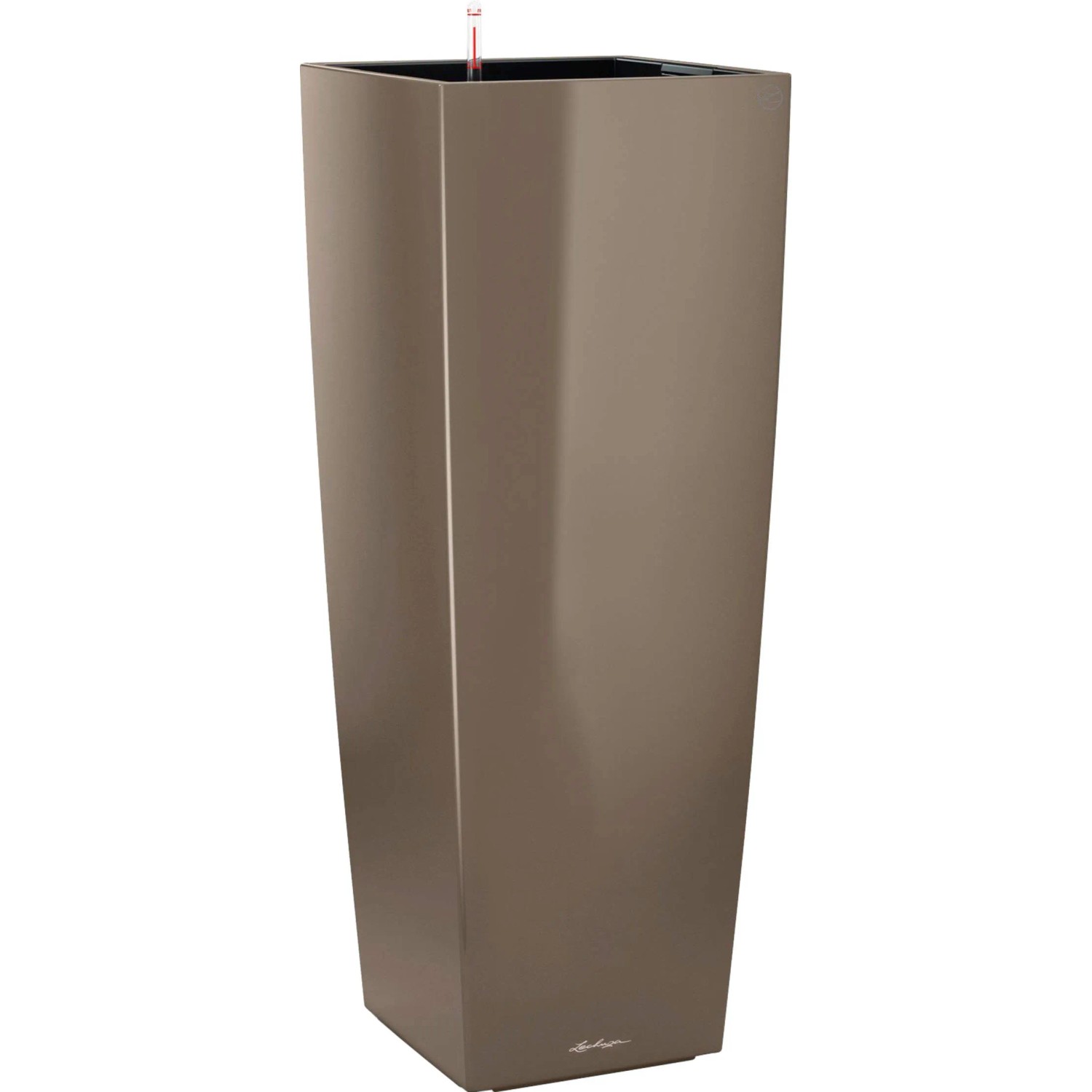 E-shop Lechuza Kvetináč Cubico Alto Premium, sivohnedá vysoko lesklá, 40 x 40 x 105 cm