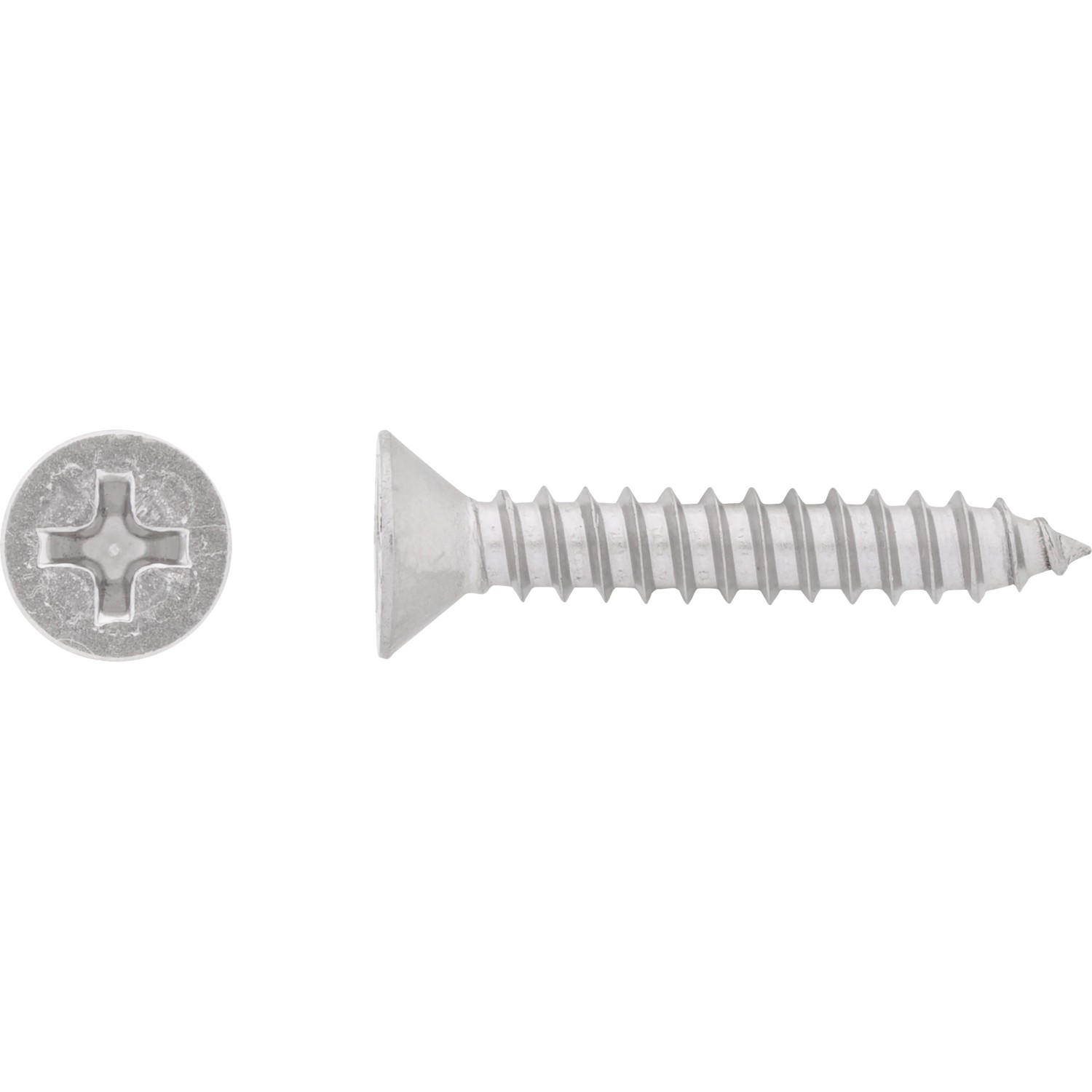 E-shop Skrutka do plechu so zápustnou hlavou PH2 plný závit oceľ A2 4,2 x 25 mm, 12 ks